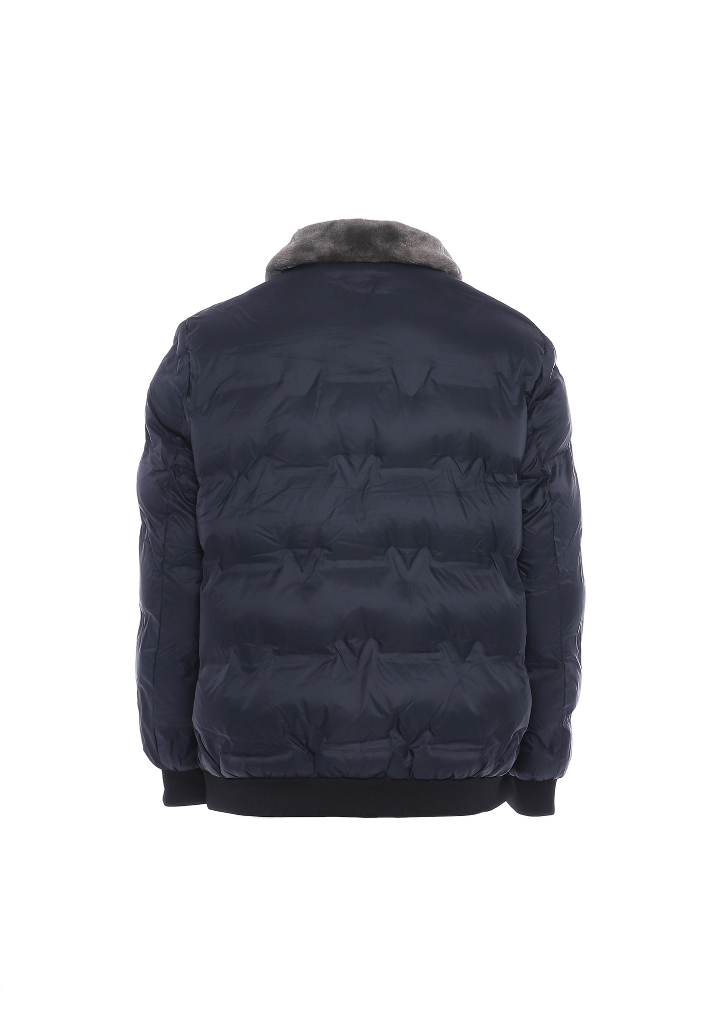 rovic men's quilted jacket with faux fur collar