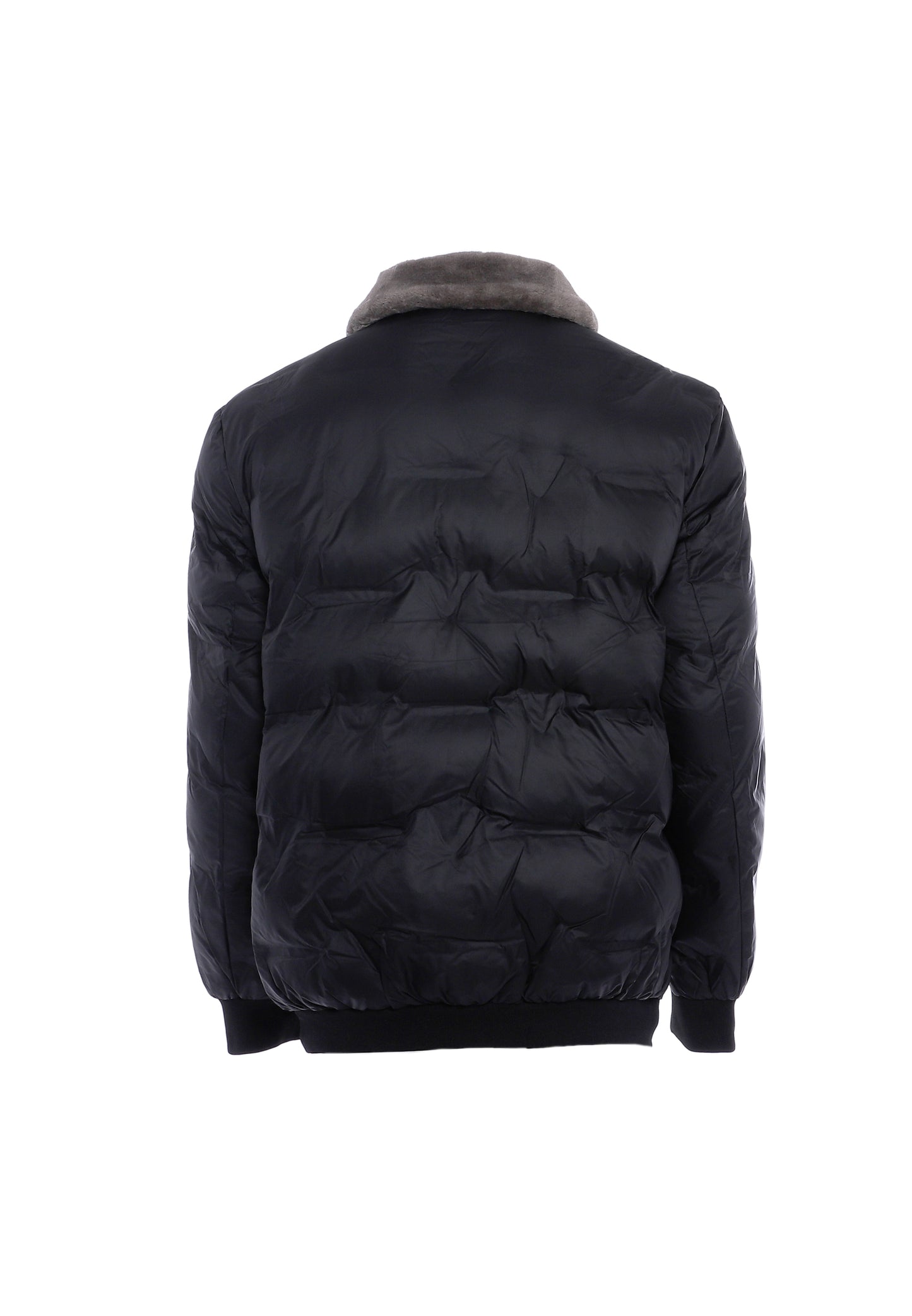 rovic men's quilted jacket with faux fur collar
