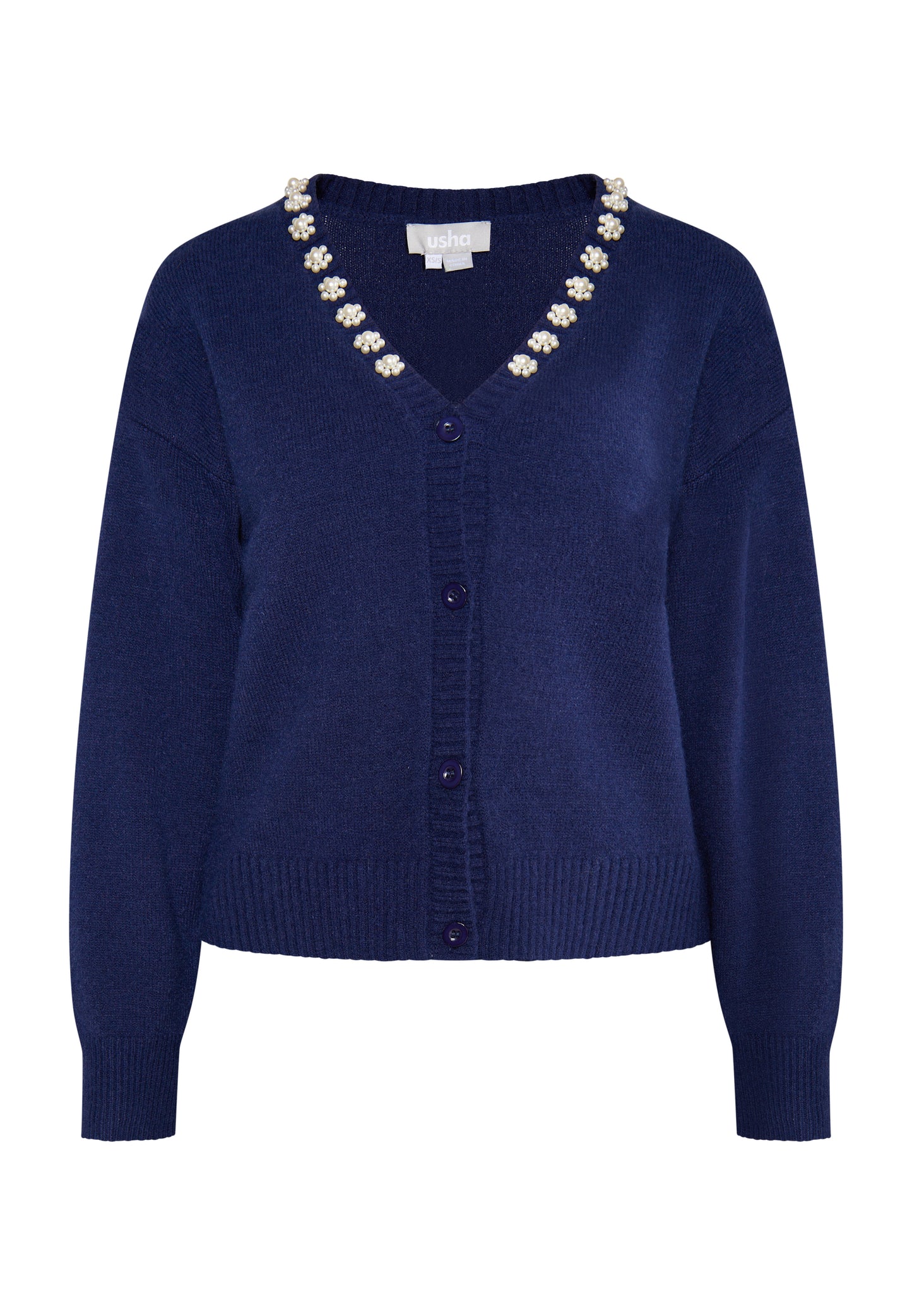 usha women's cardigan with pearl
