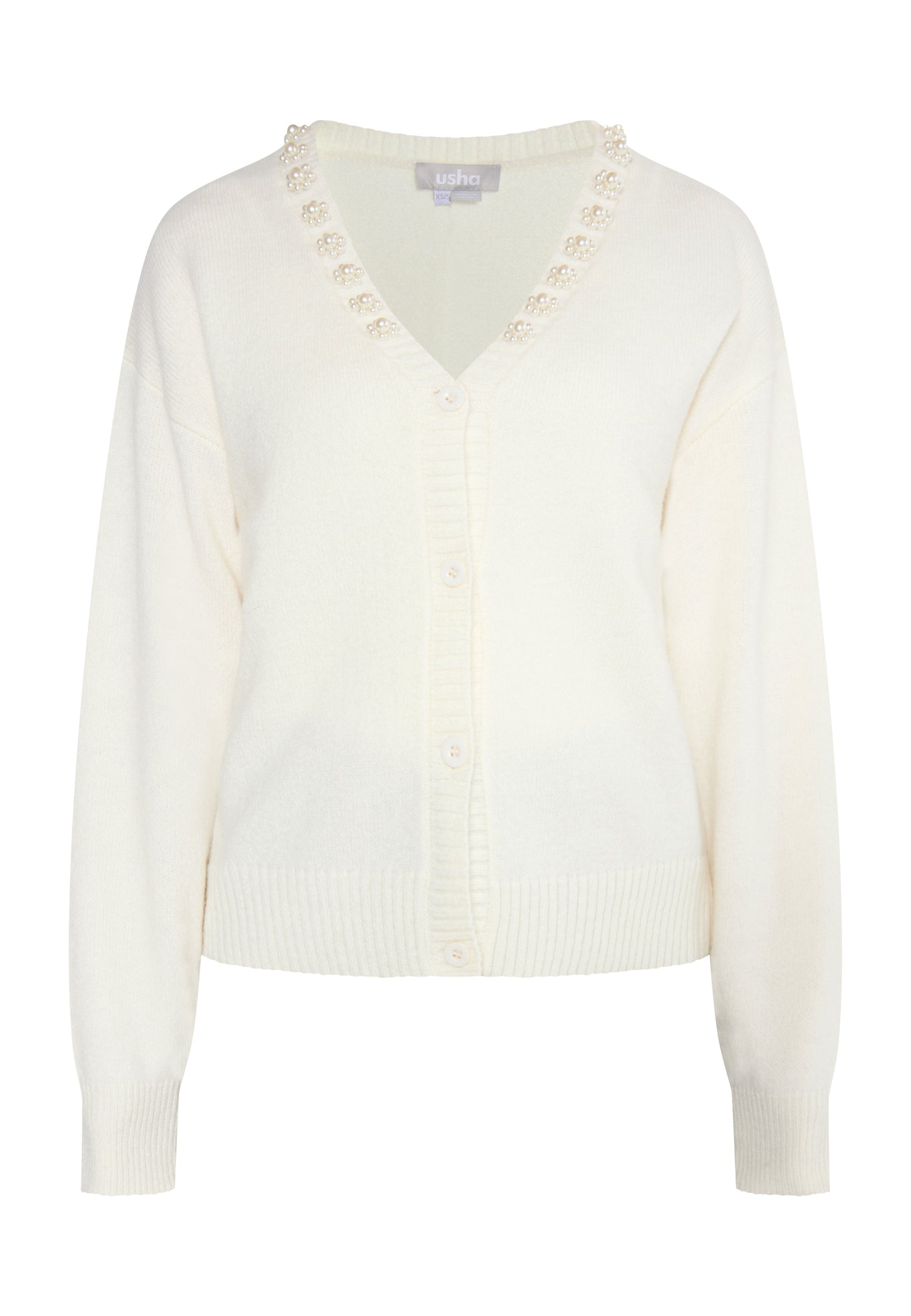 usha women's cardigan with pearl