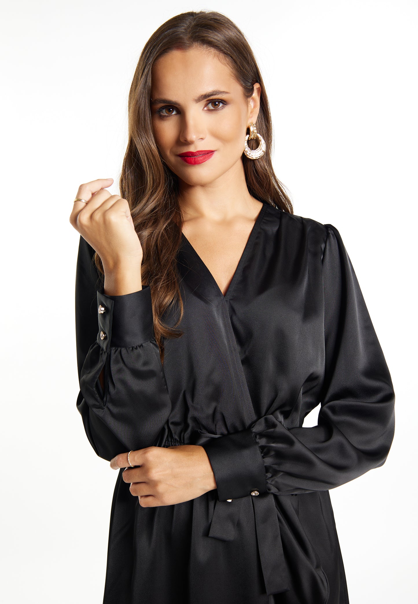 faina women's midi long sleeve dress