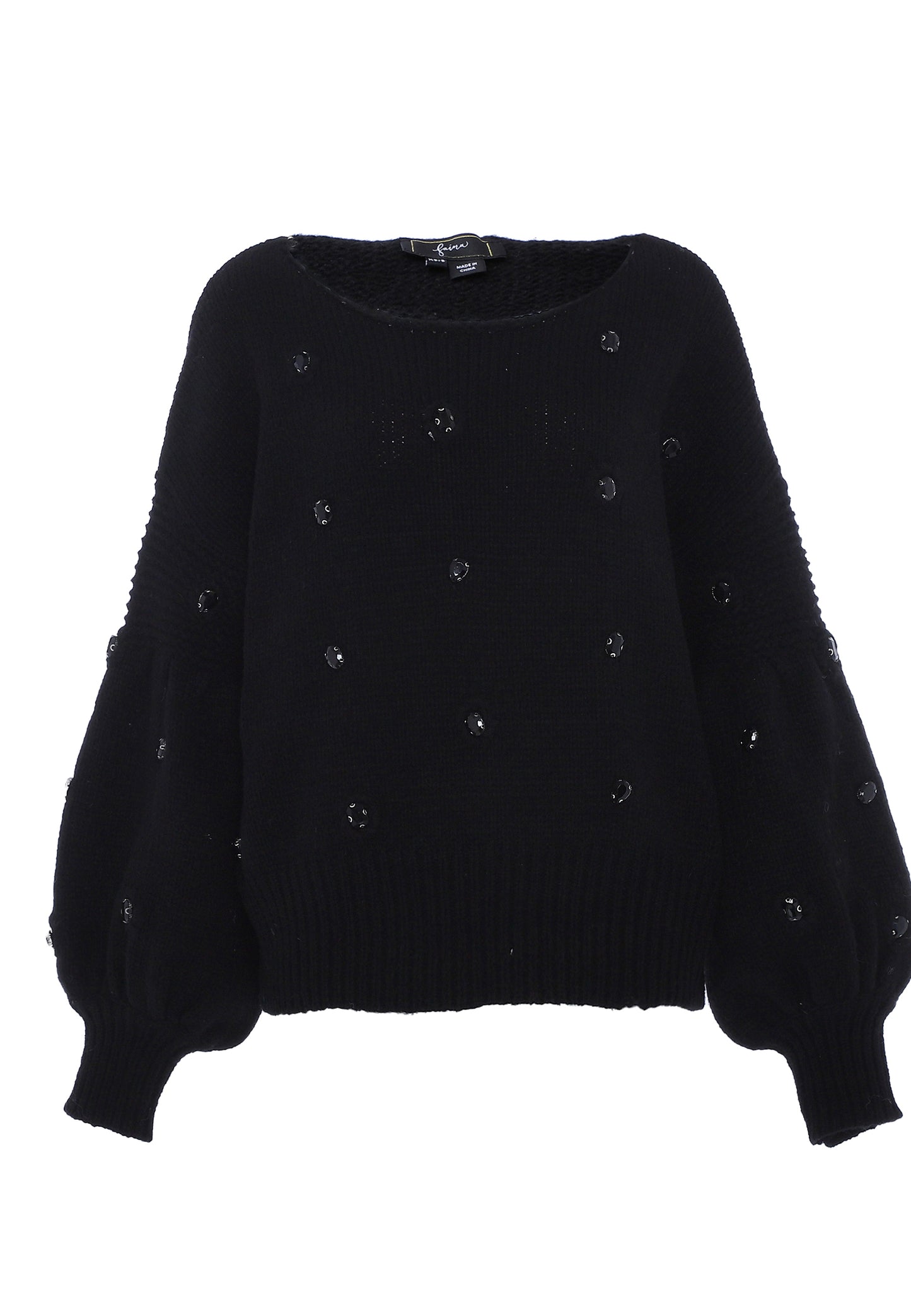faina women's sweater with rhinestone