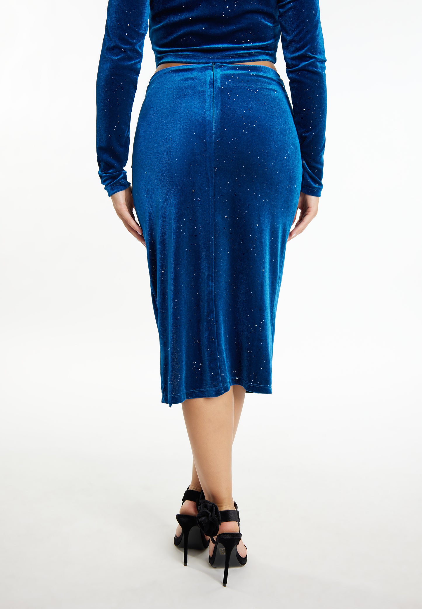 faina women's velvet skirt with glitter