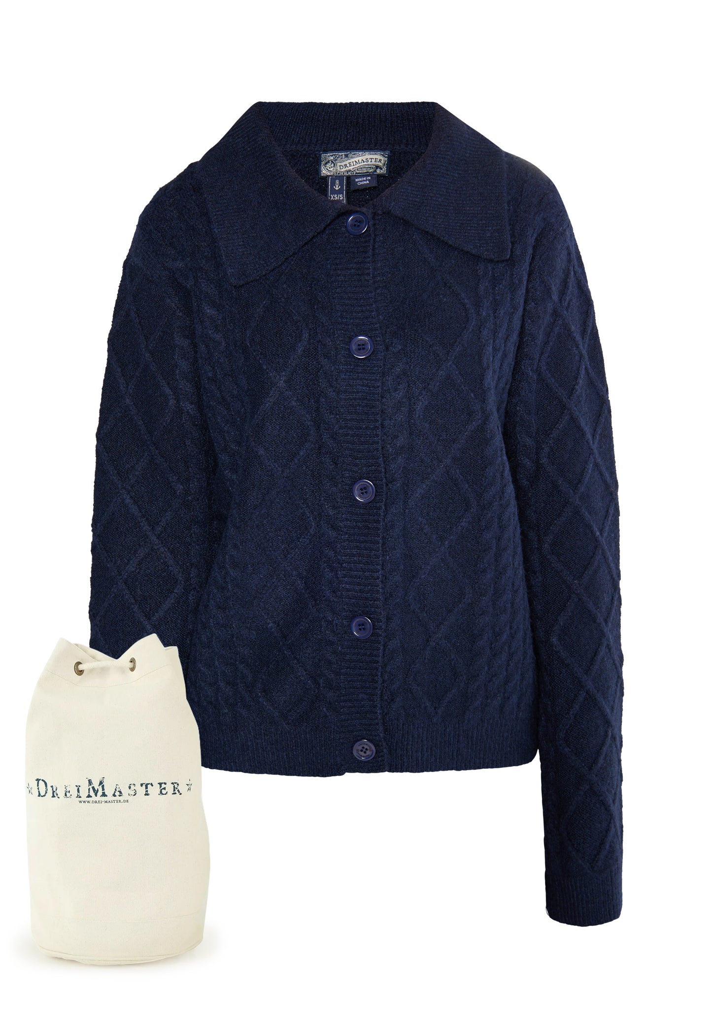 DreiMaster Vintage women's cardigan + shopping bag set