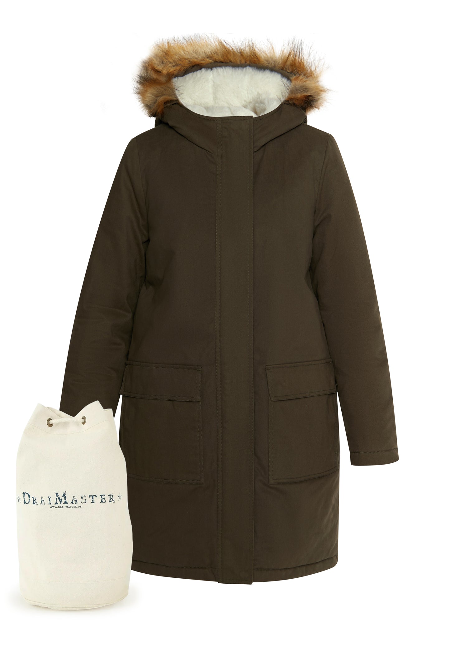 DreiMaster Vintage women's winter parka + shopping bag set