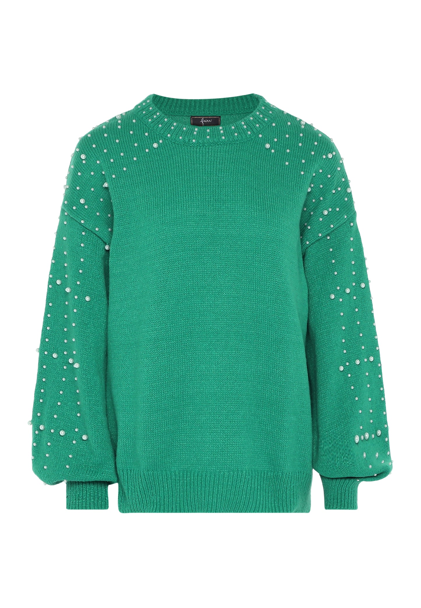 faina damski sweter z perłami
