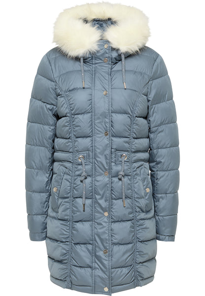 faina women's quilted coat with faux fur