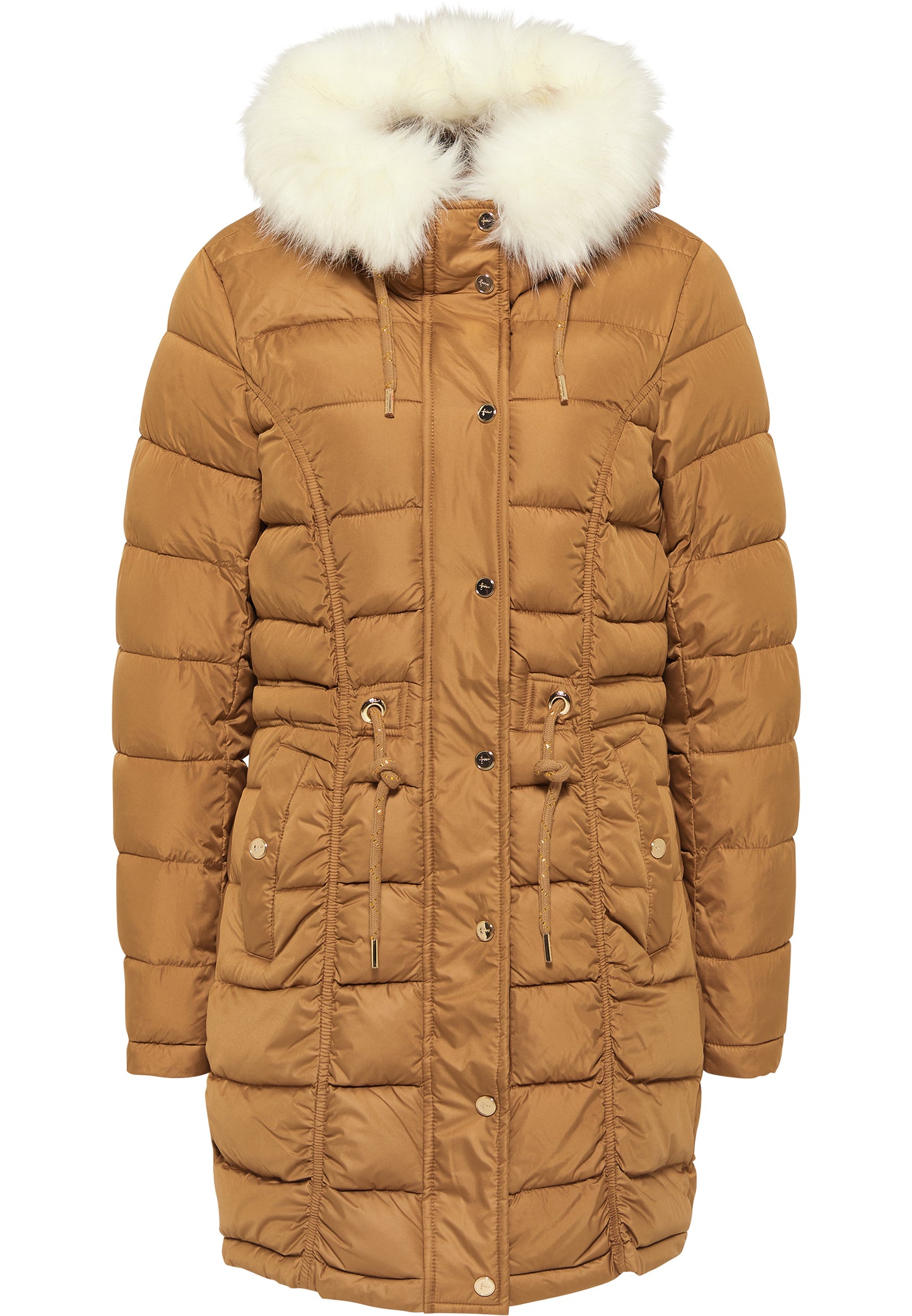 faina women's quilted coat with faux fur