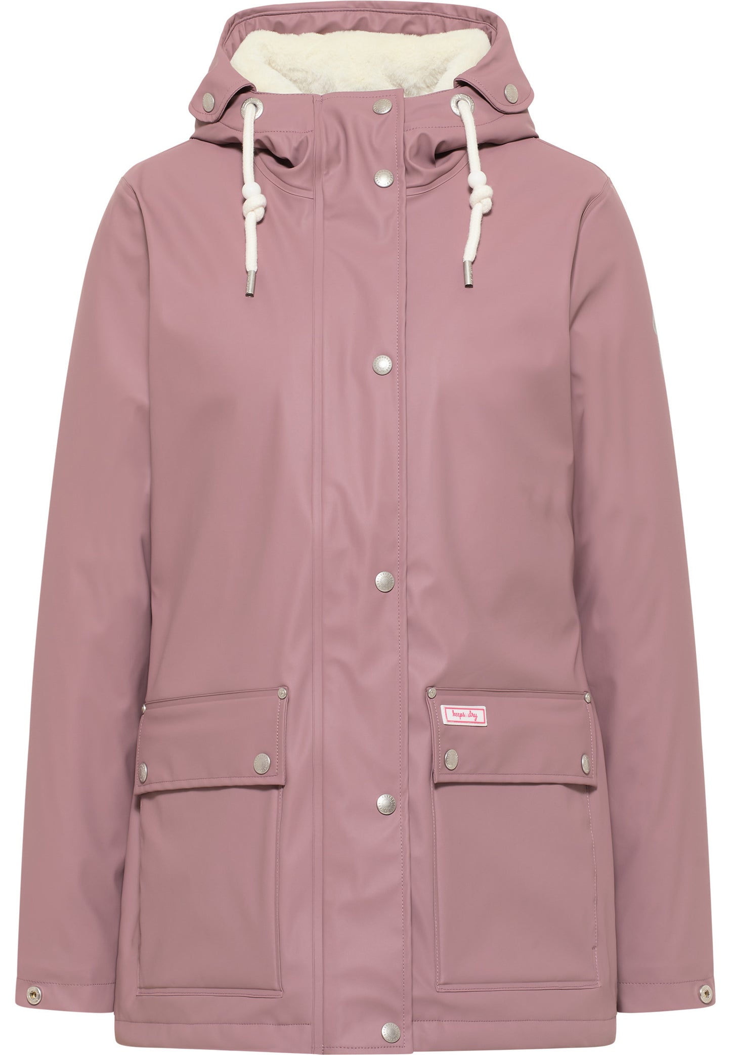 myMo women's rain jacket with faux fur lining