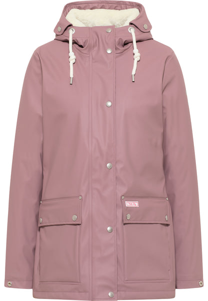 myMo women's rain jacket with faux fur lining