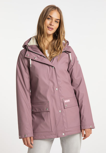 myMo women's rain jacket with faux fur lining