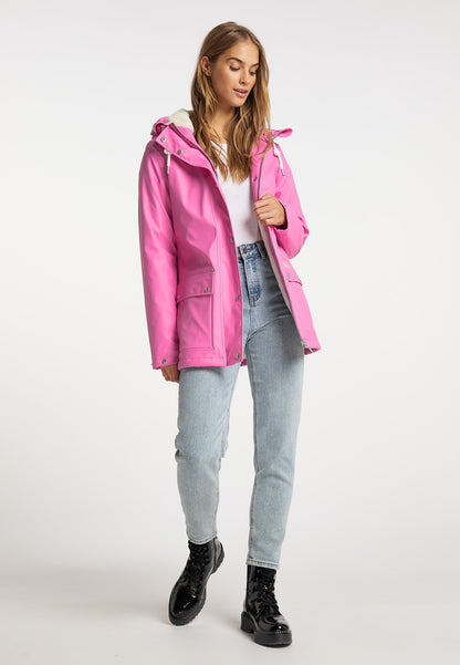 myMo women's rain jacket with faux fur lining
