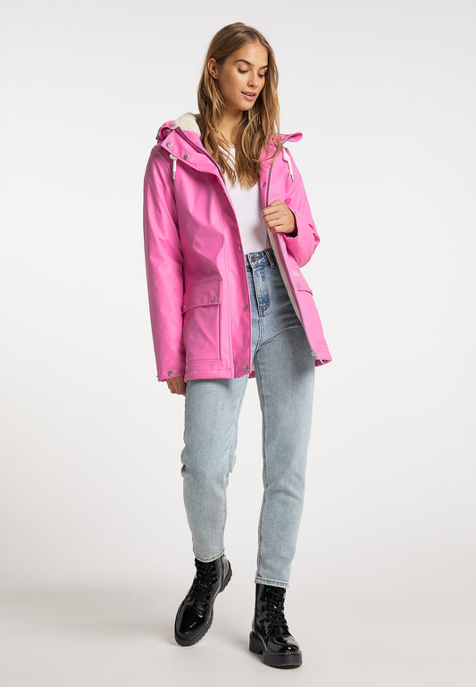 myMo women's rain jacket with faux fur lining