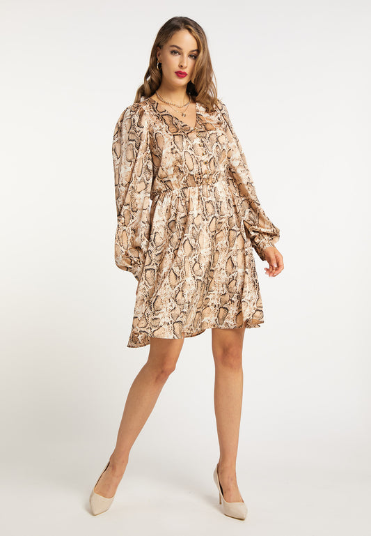 faina women's dress with snake print