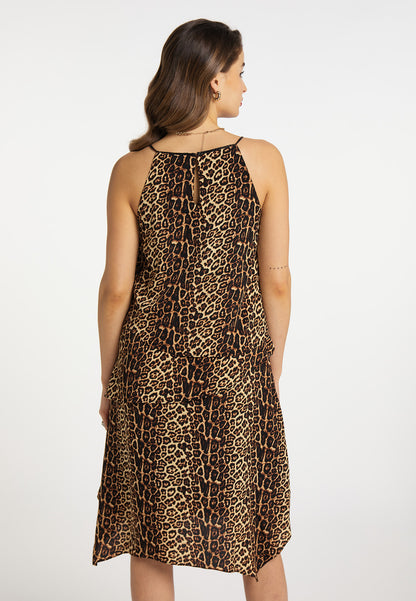faina women's dress with leopard print