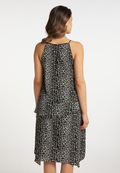 faina women's dress with leopard print