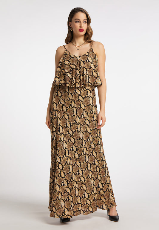 faina women's snake print maxi dress