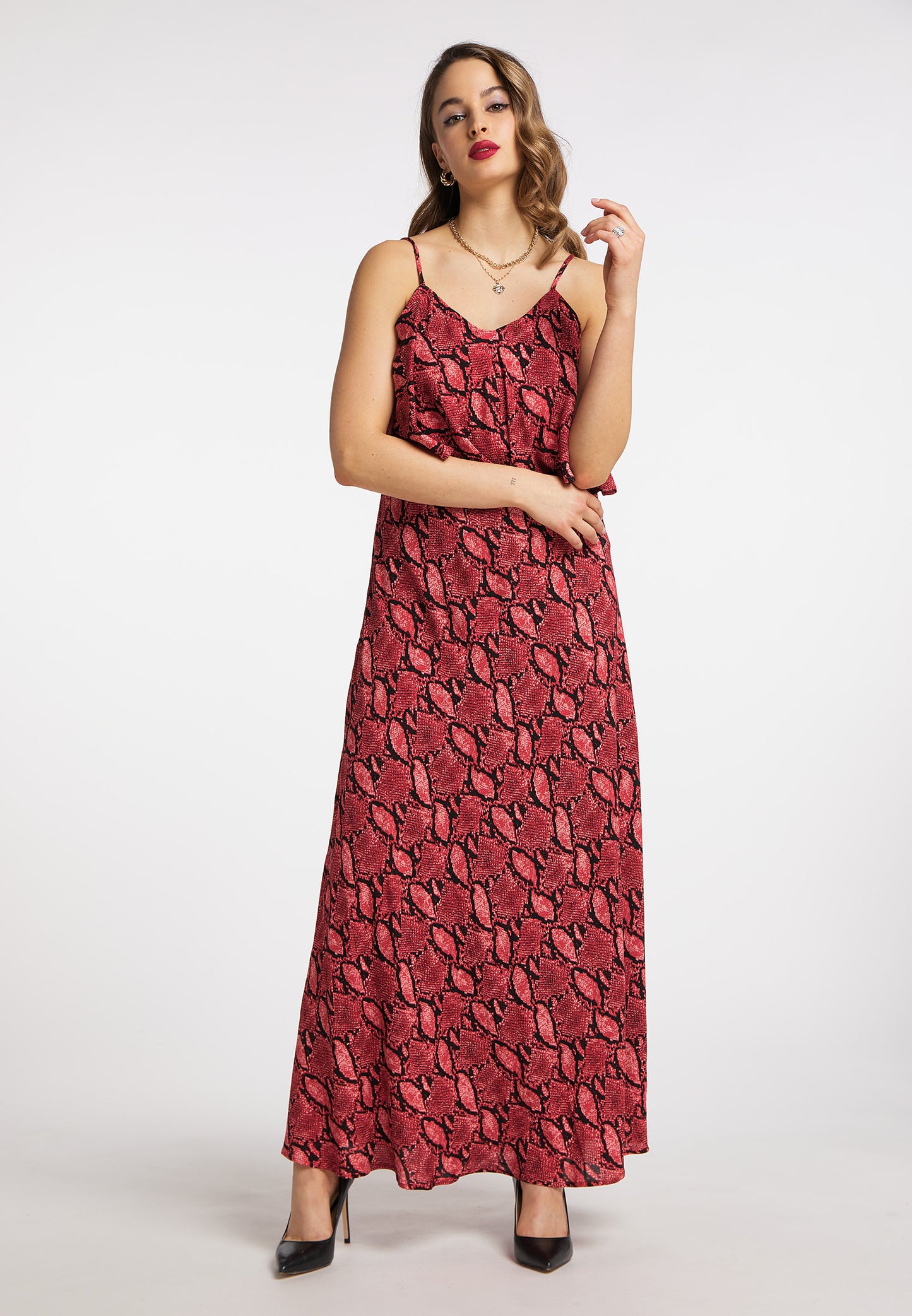 faina women's snake print maxi dress