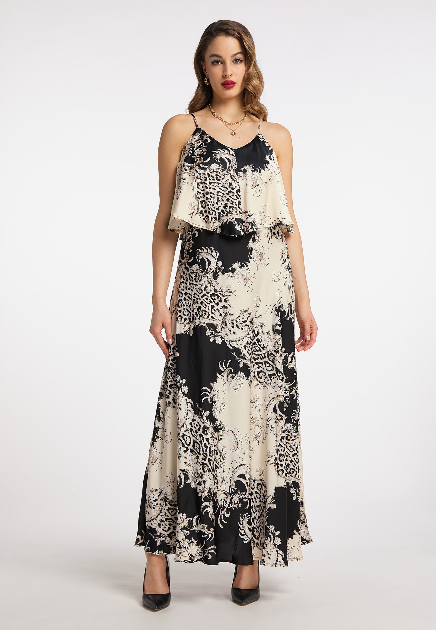 faina women's maxi dress with all-over print