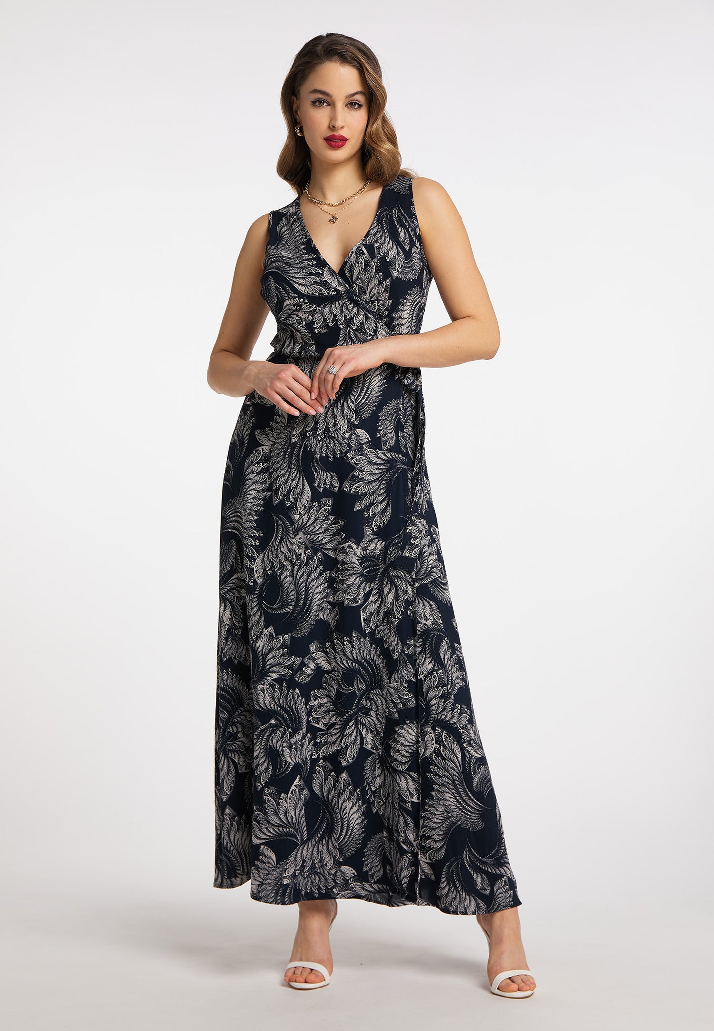 faina women's maxi dress with all-over print