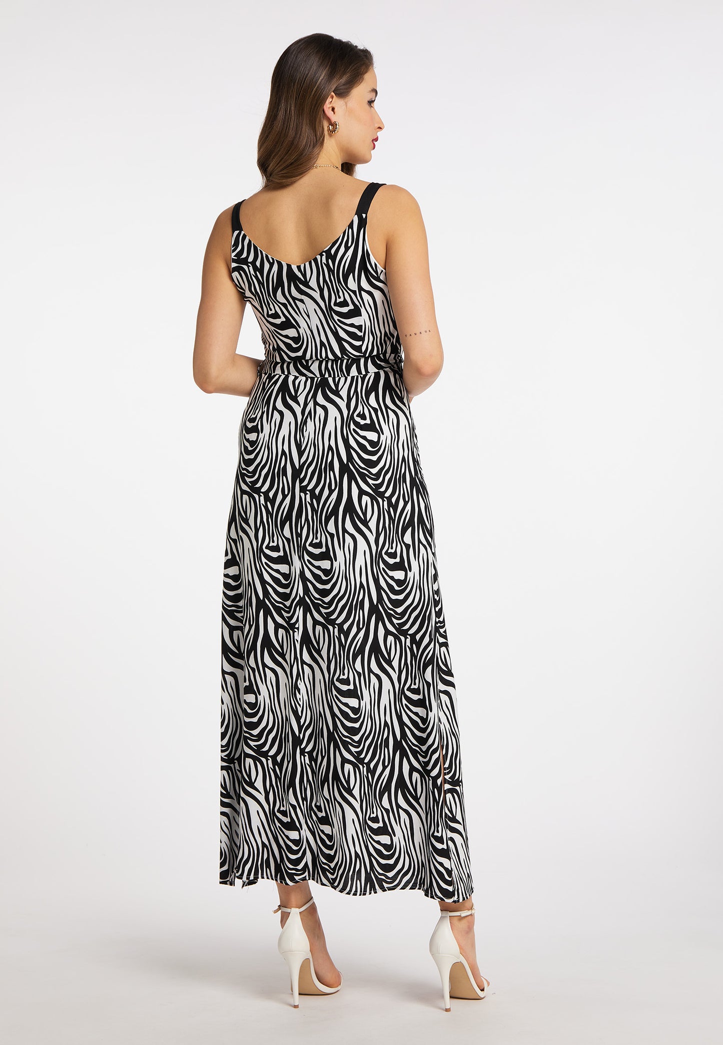 faina women's zebra print maxi dress