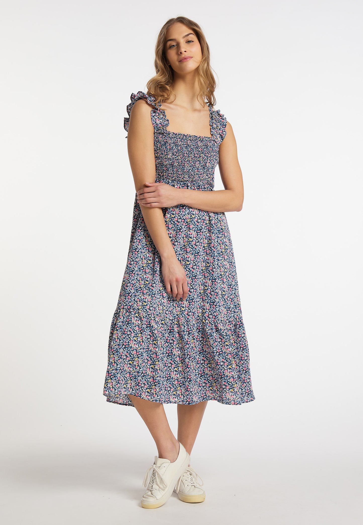 myMo women's smocked midi dress