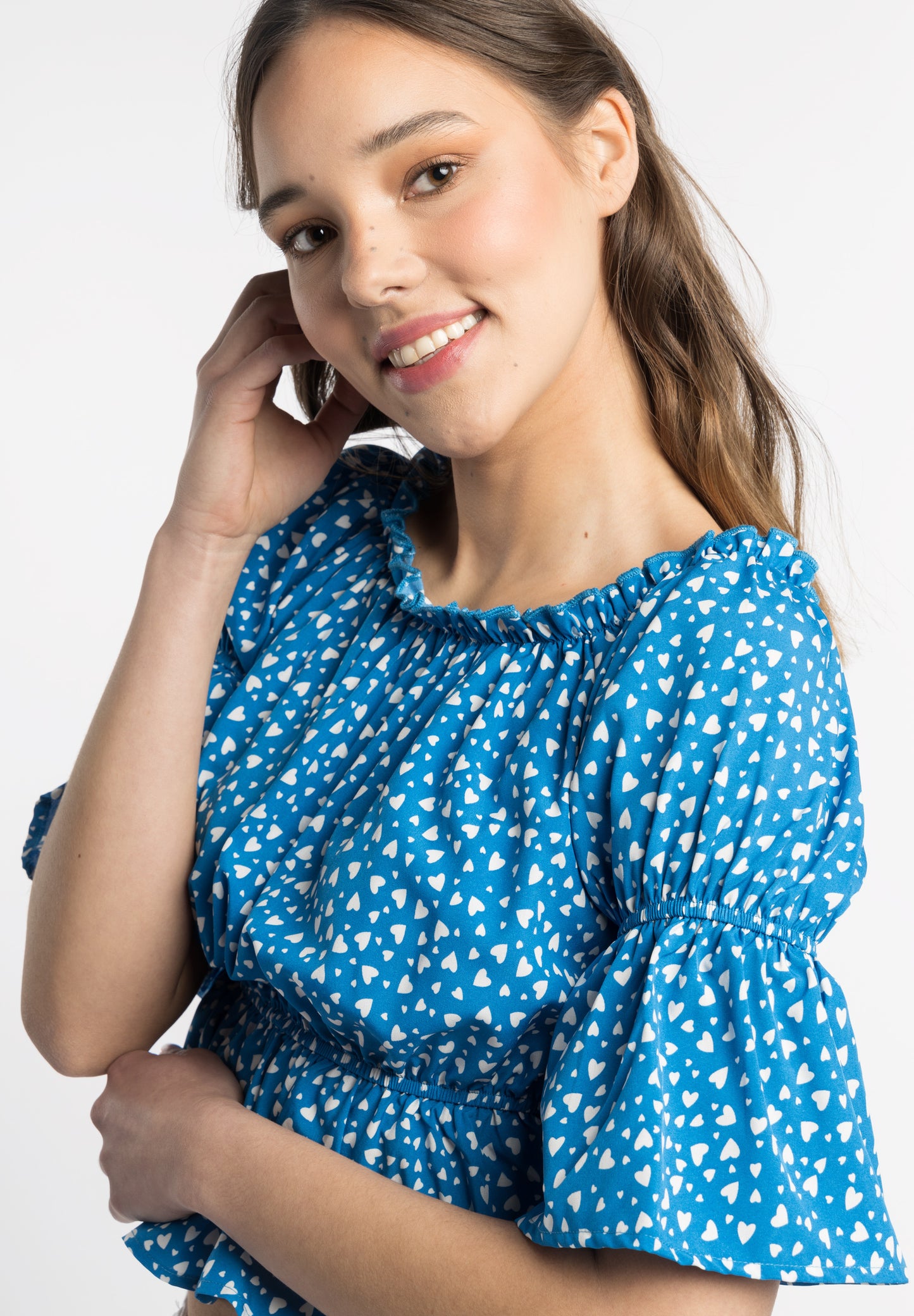 myMo women's blouse with heart print