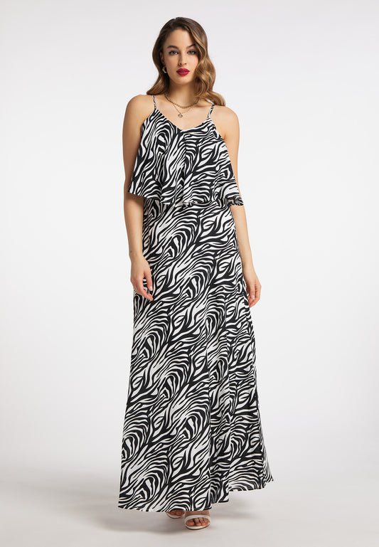 faina women's zebra print maxi dress