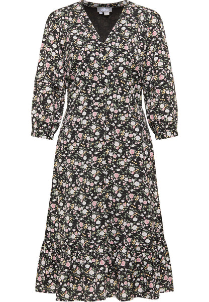 usha women's midi dress with floral print