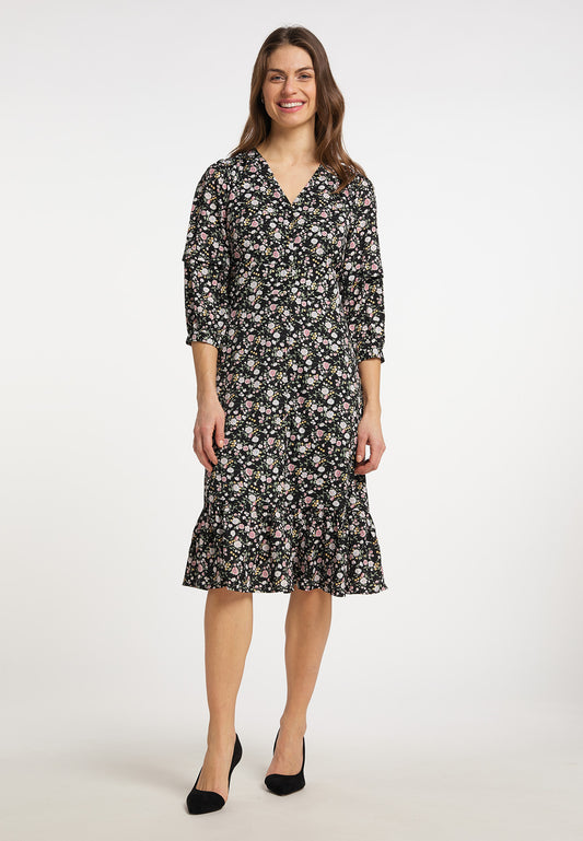 usha women's midi dress with floral print