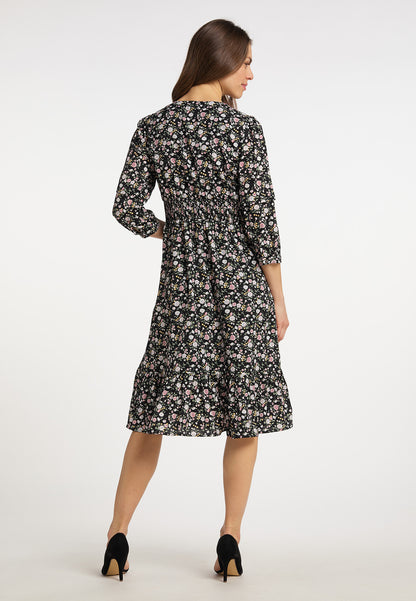 usha women's midi dress with floral print