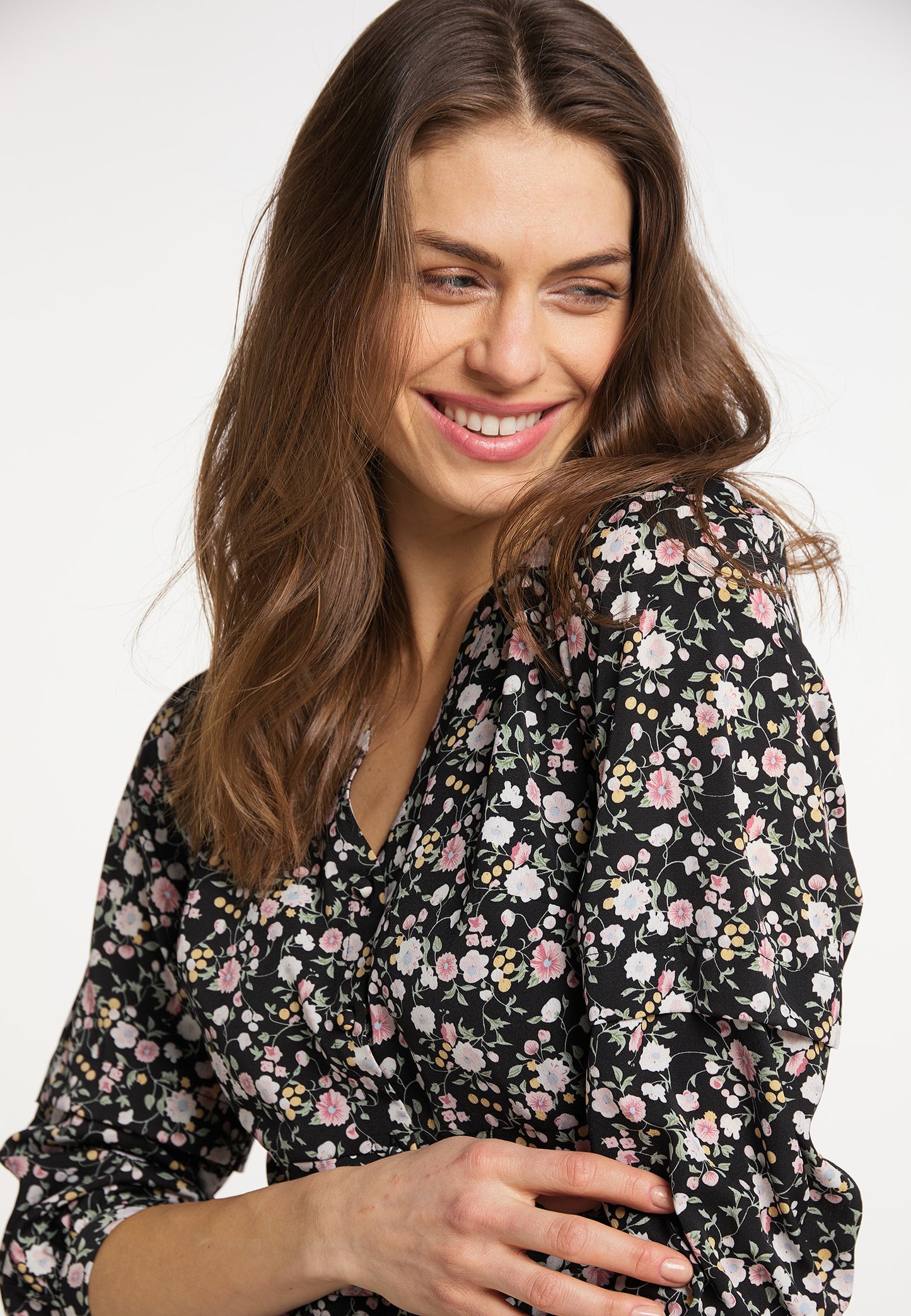 usha women's midi dress with floral print