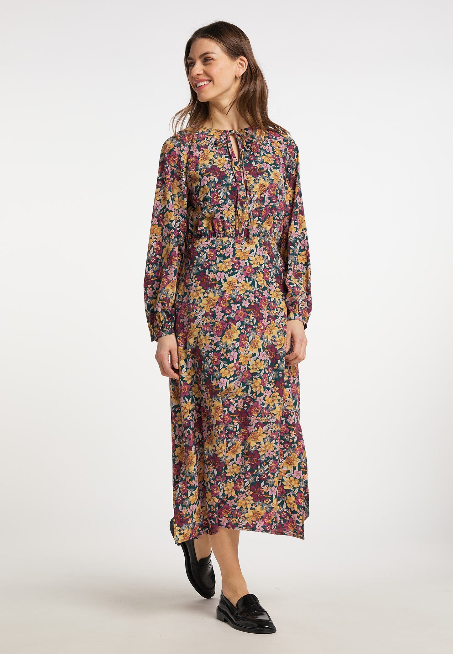 usha women's floral print maxi dress