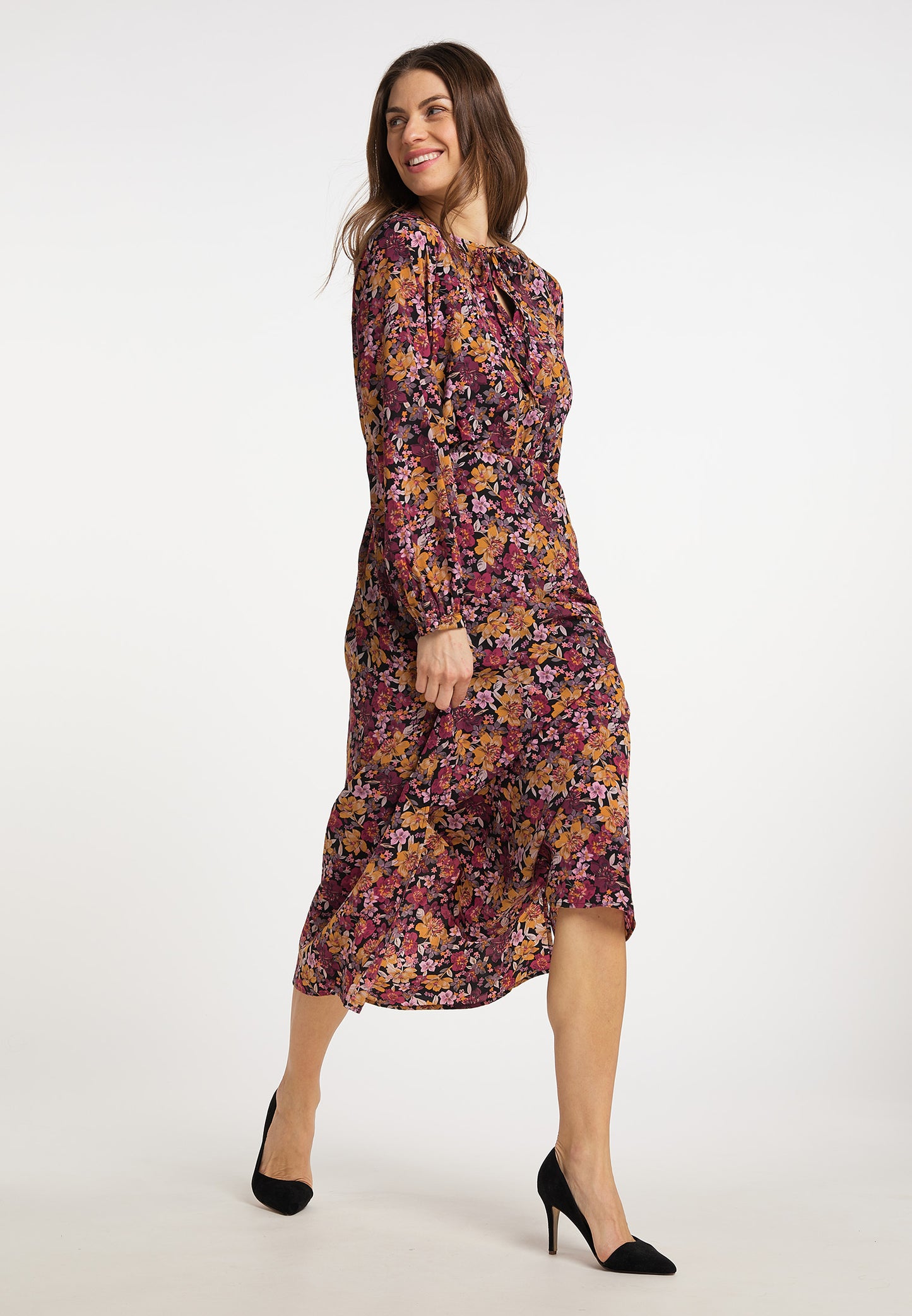 usha women's floral print maxi dress