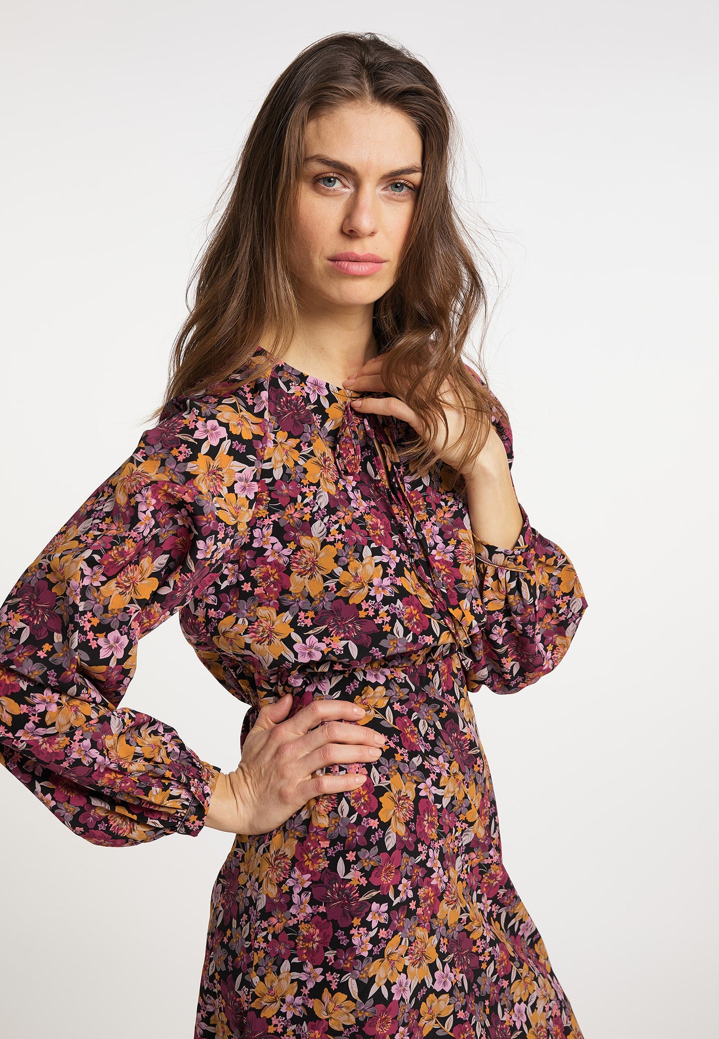usha women's floral print maxi dress
