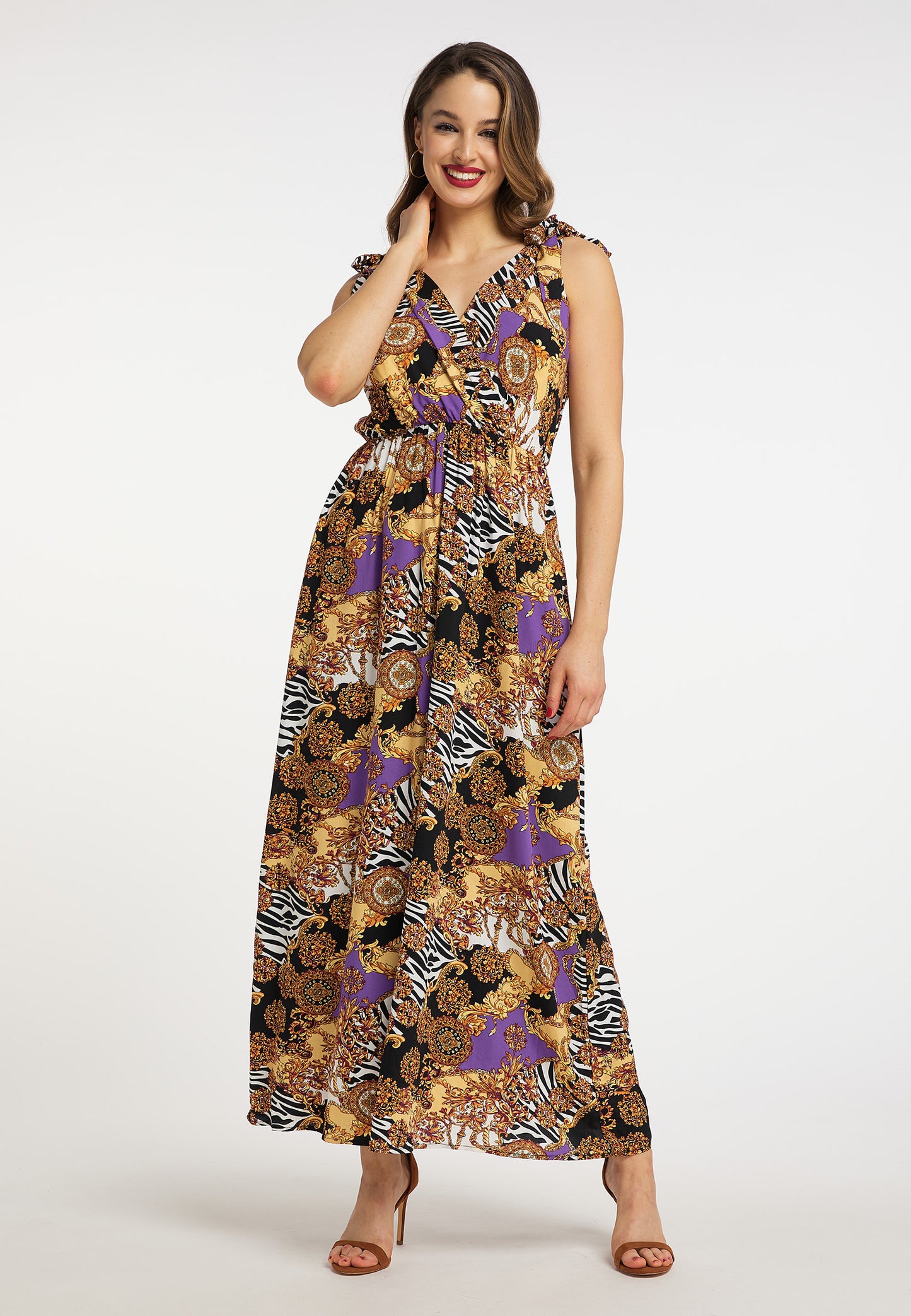 faina women's maxi dress with all-over print