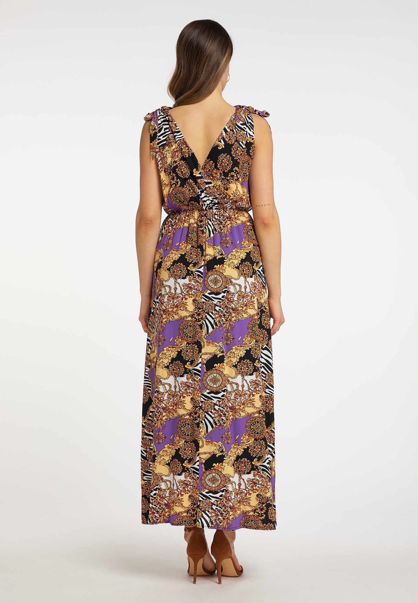 faina women's maxi dress with all-over print
