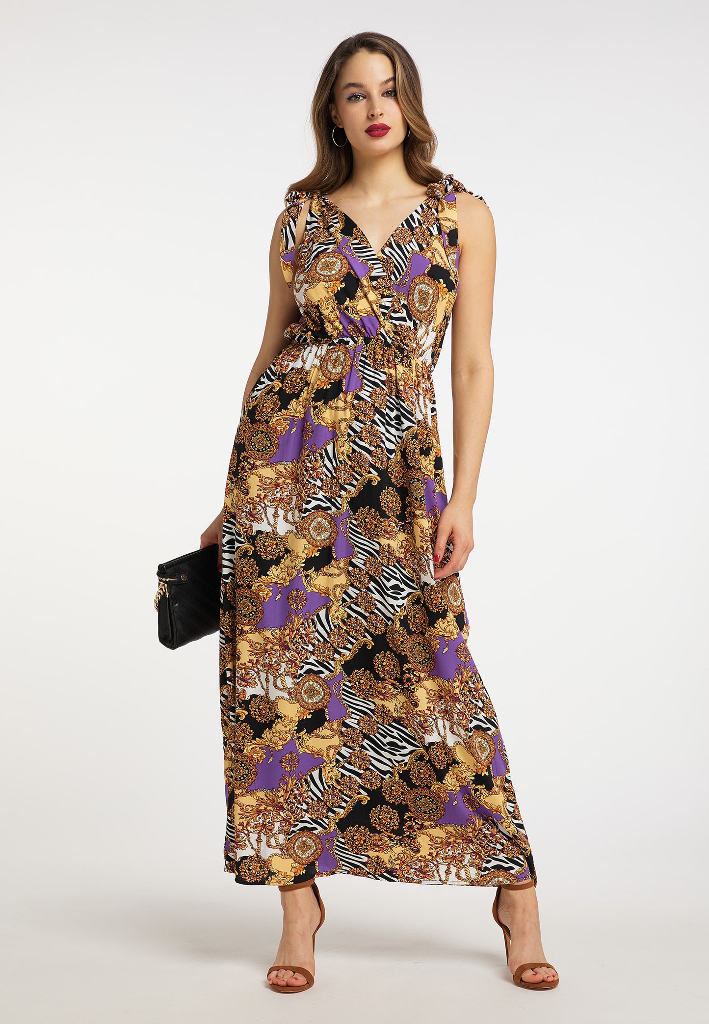 faina women's maxi dress with all-over print