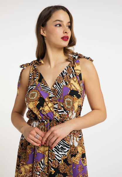 faina women's maxi dress with all-over print