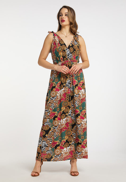 faina women's maxi dress with all-over print