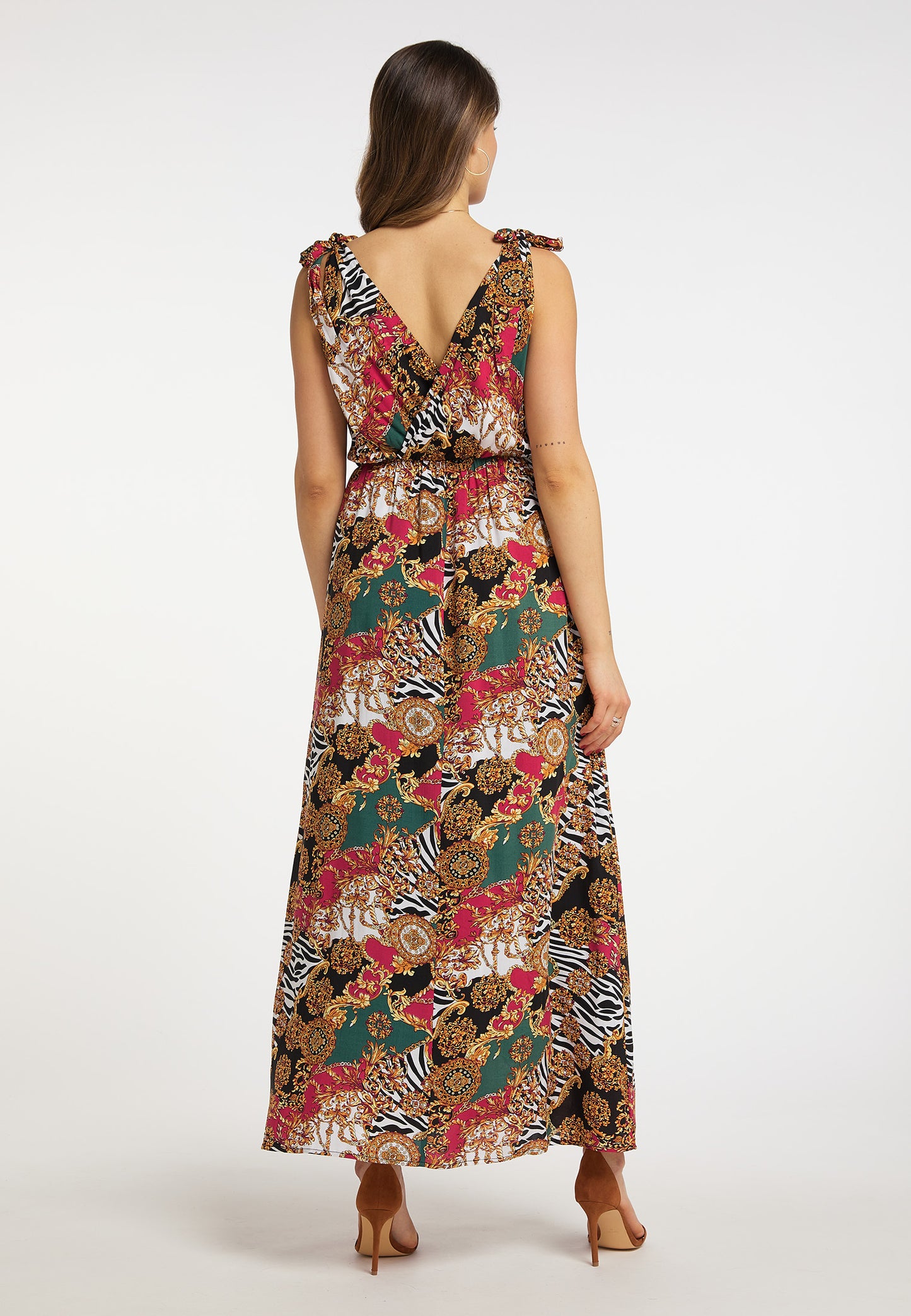 faina women's maxi dress with all-over print