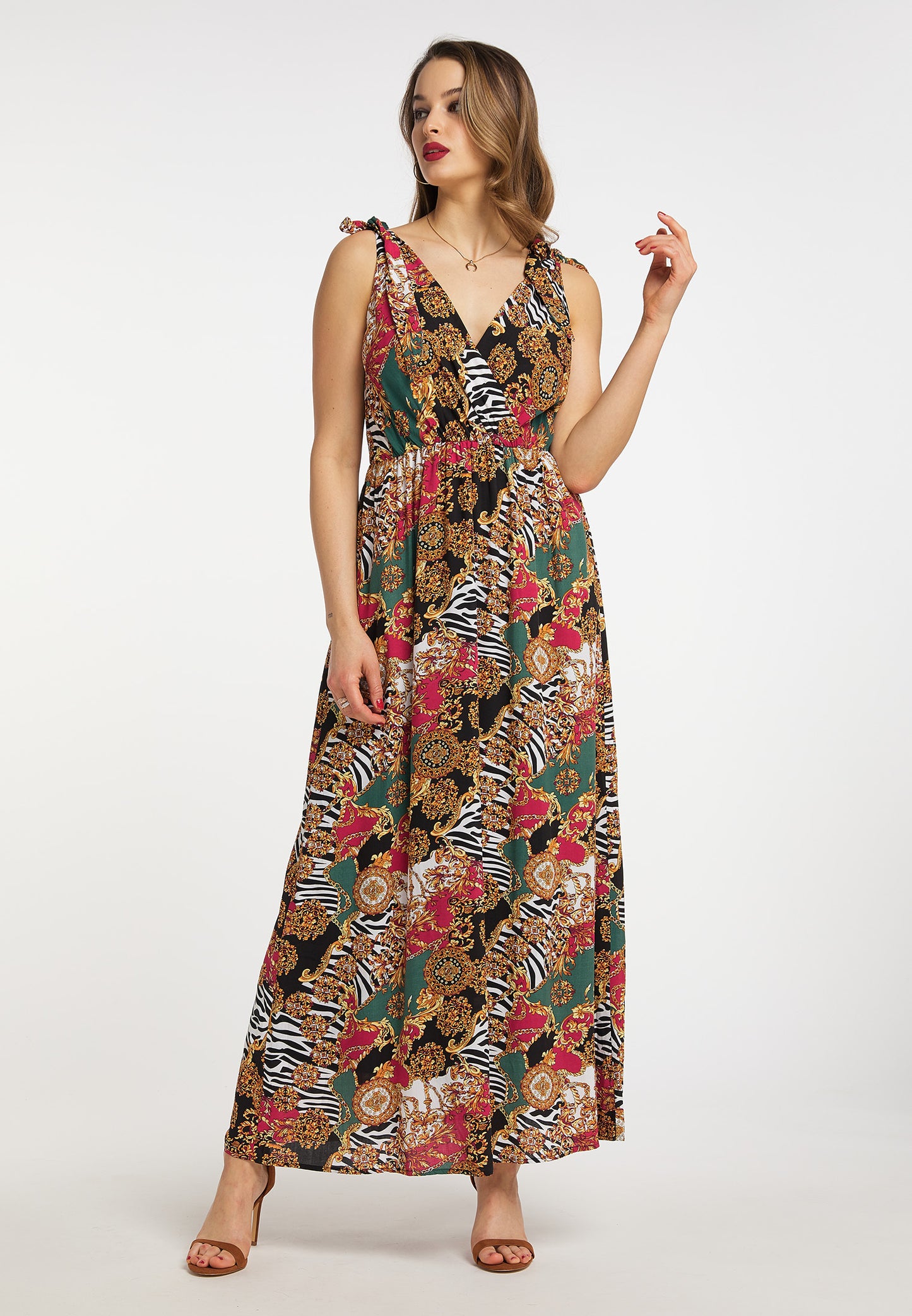 faina women's maxi dress with all-over print