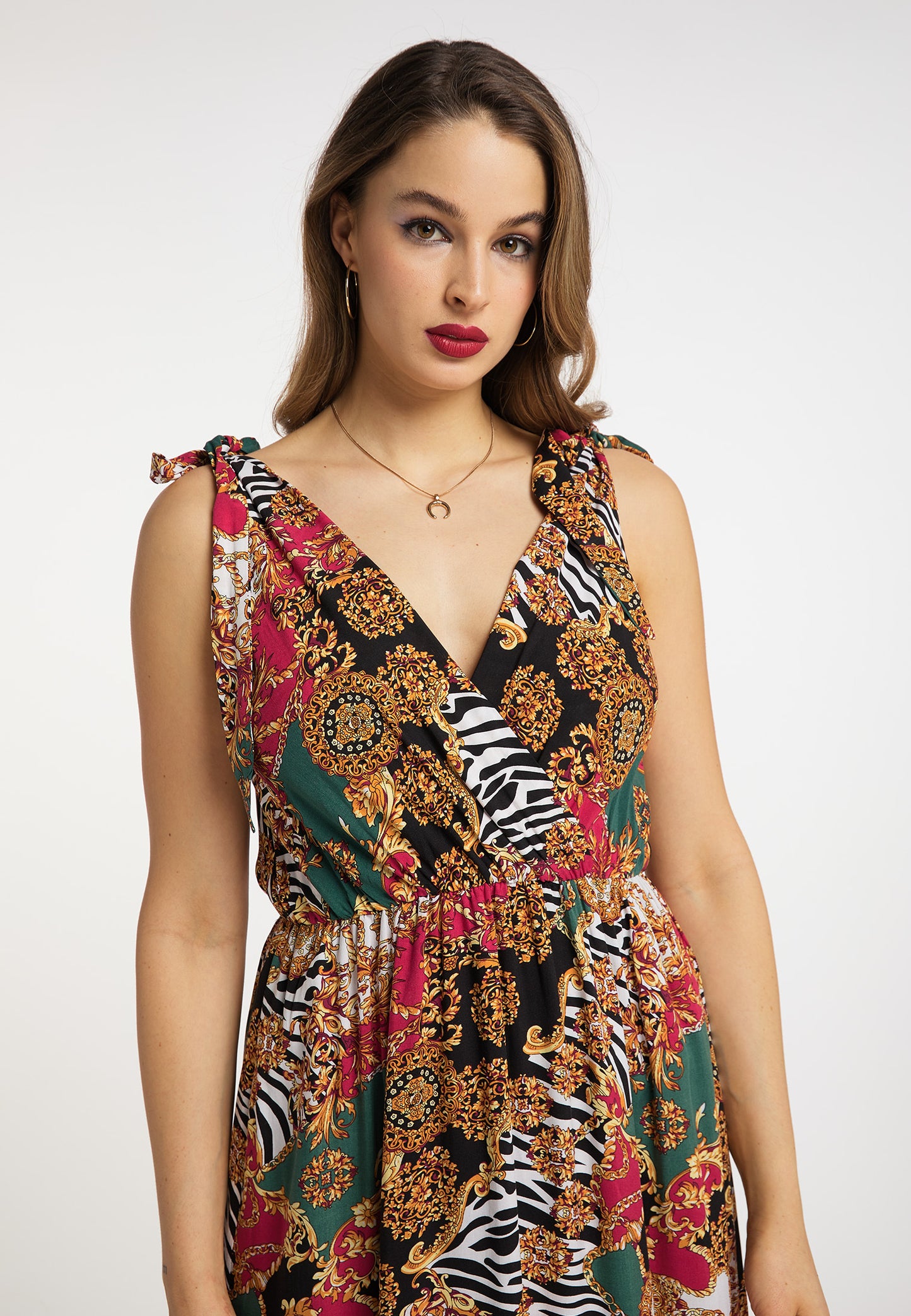 faina women's maxi dress with all-over print