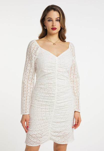 faina women's dress with broderie anglaise