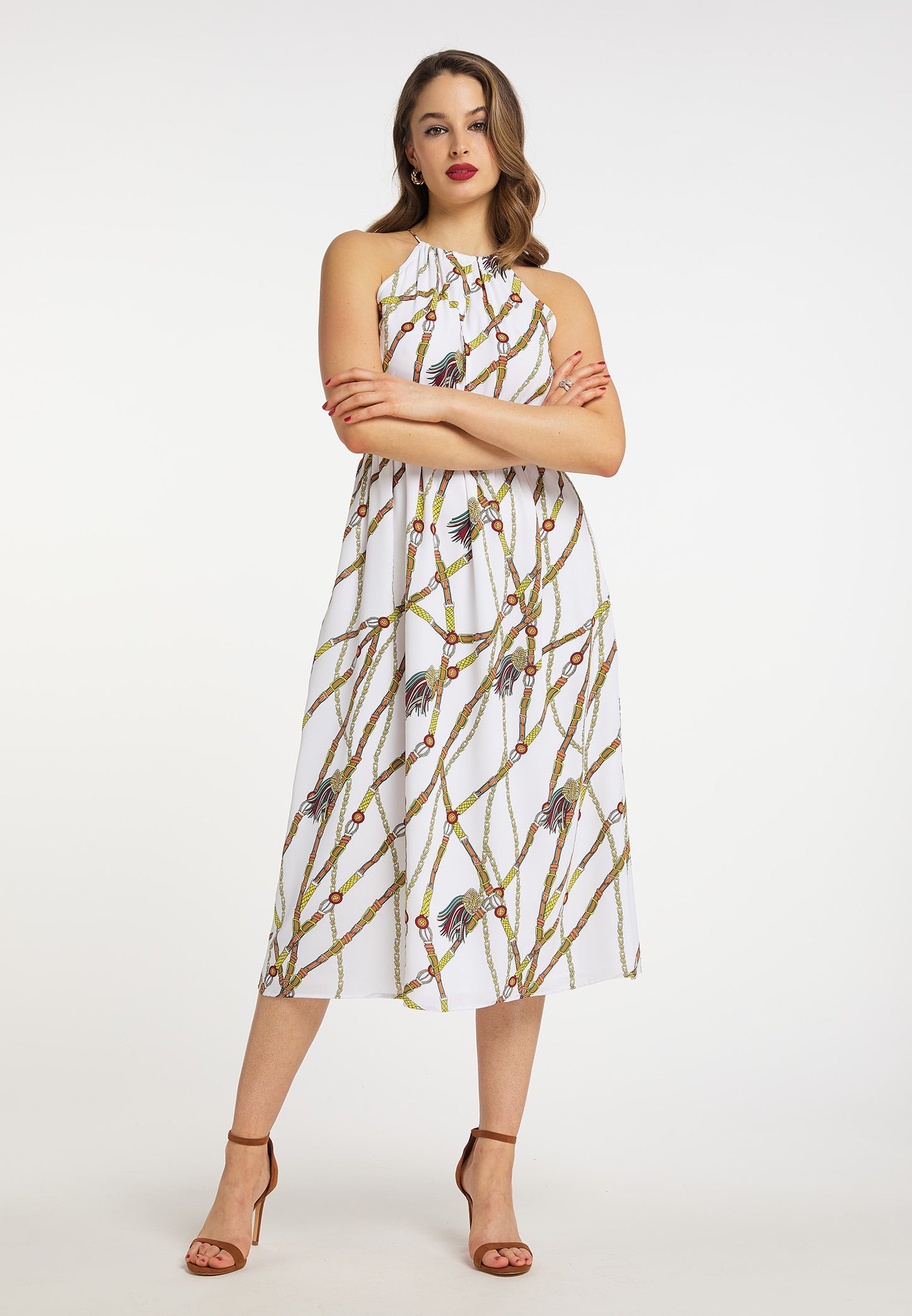 faina damska sukienka midi elegancka