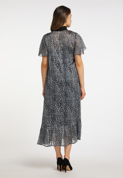 faina Women's Midi Dress With Leopard Print