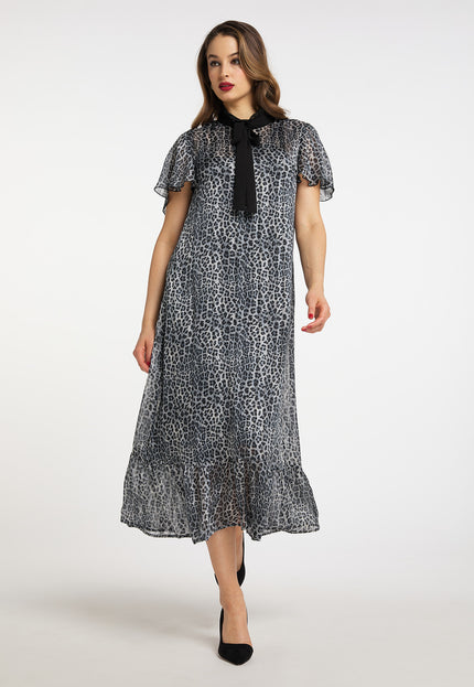 faina Women's Midi Dress With Leopard Print