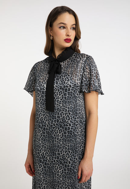 faina Women's Midi Dress With Leopard Print