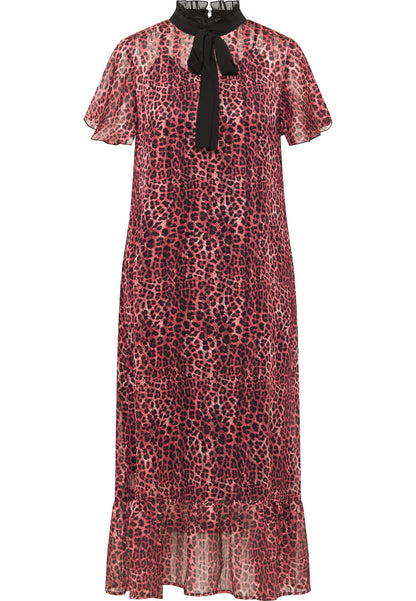 faina women's midi dress with leopard print
