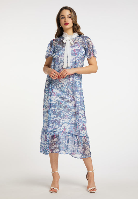 faina women's midi dress with all-over print